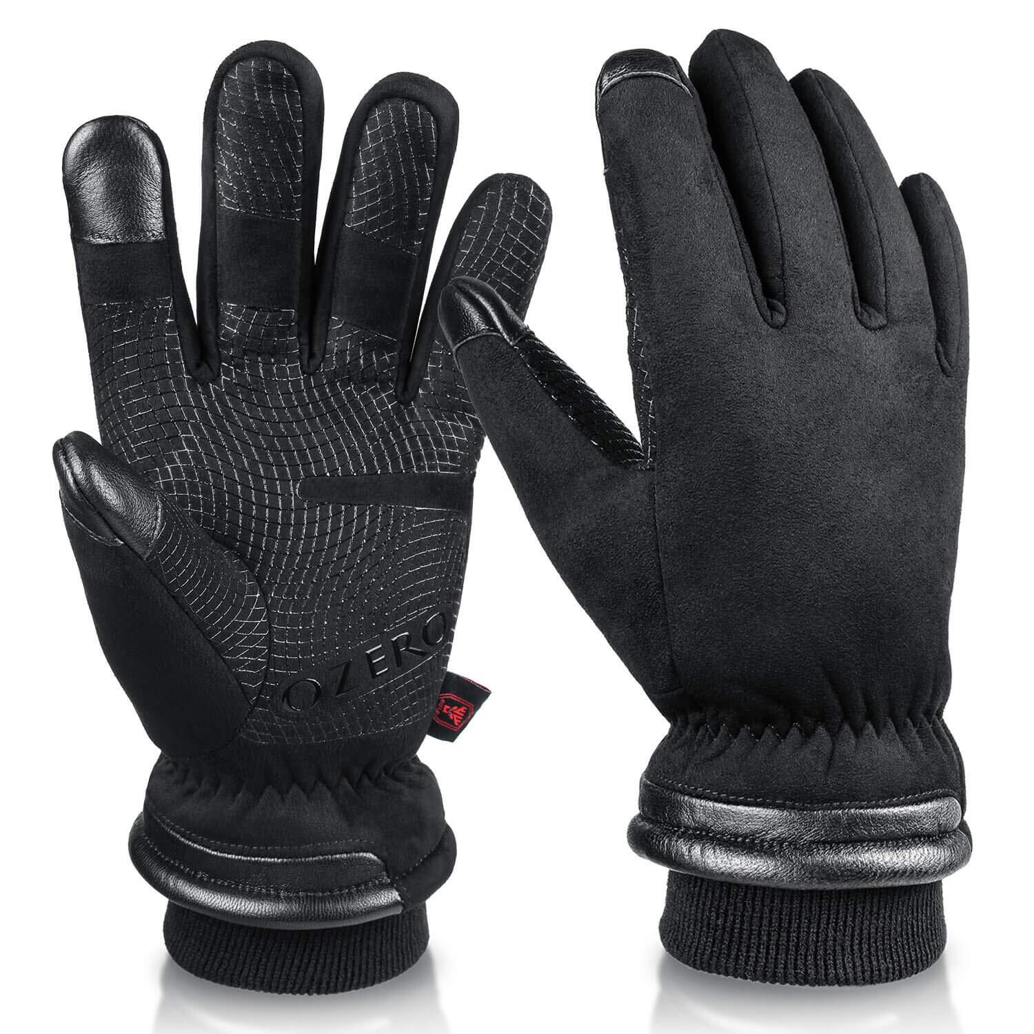 Men’s Waterproof Winter Gloves with Touch Screen Fingers Insulated Warm Cotton Design for Cold Weather Protection
