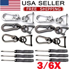 3/6x Keychain Key Ring Carabiner Clip Bag Keyring Chain Fob D-Ring Holders US