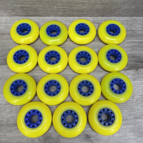 Sport Court Kryptonics Wheels Lot of 15 Wheels 76mm Indoor Breakaway Yellow - Picture 3 of 4