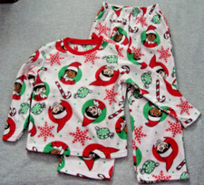 Elf on the Shelf PJs Boys Girls 4/5 White  Red Christmas Holiday Fleece Pajamas