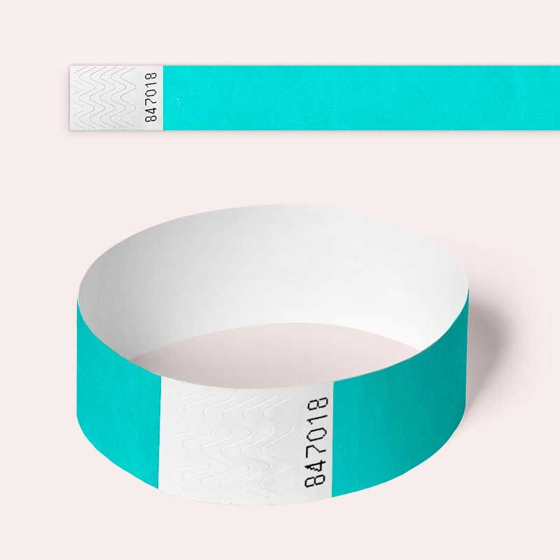 AQUA Plain and Customised Printed Tyvek Wristbands, Paper Like, Security,