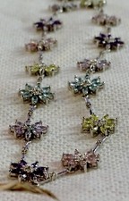 Quality Sterling Silver Crystal 16 Snowflakes 18" Necklace