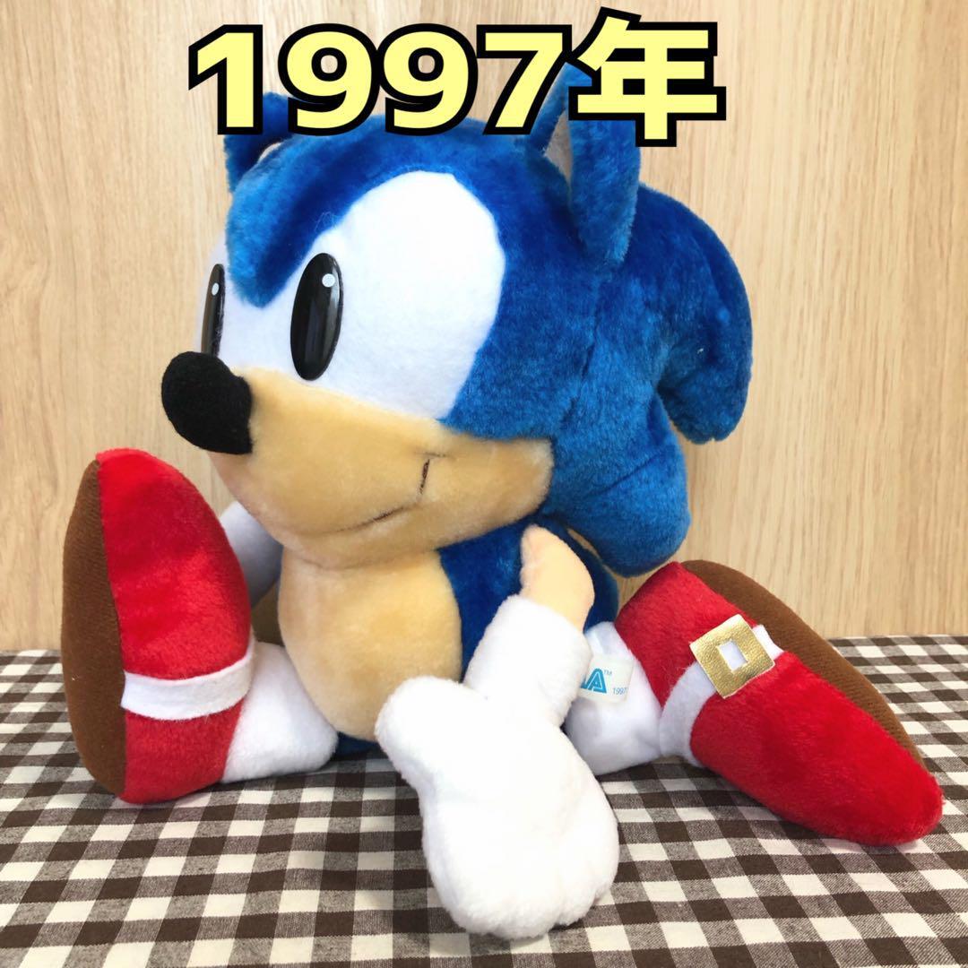 SEGA 1997 Sonic Plush doll toy Sonic the Hedgehog Tag Rare JAPAN