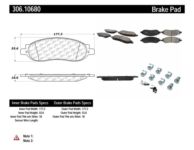 Centric Parts 306.0945 Fleet Performance Brake Pads with Hardware main image 1