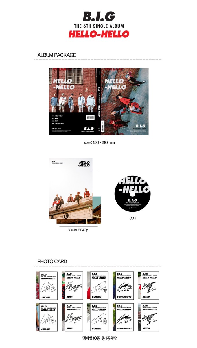 【中古】 b.i /6th single album: hello hello  cd B.I.G [HELLO HELLO] 6th Single Album CD+Photo Book+Photo