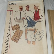 Simplicity Printed Pattern 4217 Mens vest, slippers and more.