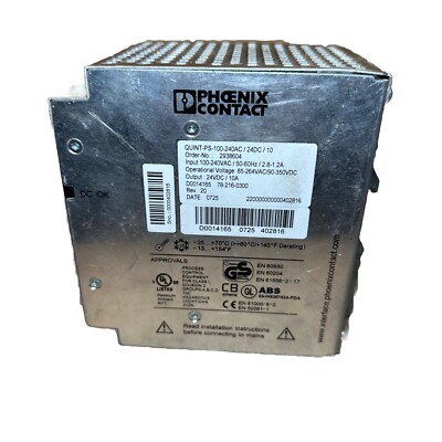 Phoenix Contact QUINT-PS-100-240AC/24DC/10 Power Supply Unit 10A 24VDC 2938604