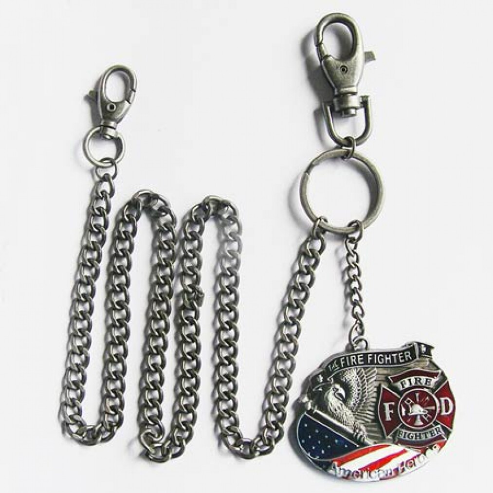Firefighter Wallet Chain US Fire Brigade Keychain Belt Accessory-image