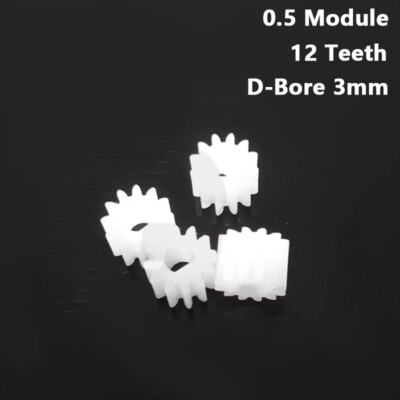 0,5 Modul 12 Zähne Kunststoff Ritzel Zahnrad für 3mm D-Welle Motor RC Modell DIY