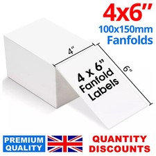 4x6" 100x150mm F&auml;cherfaltung Direkt Thermisch Leere Lieferadresse Etiketten 1000/Stapel