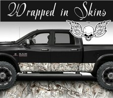 Snow Buck Skull Camo Matte Rocker Wrap Vinyl Decal Truck Wrap Camouflage 13