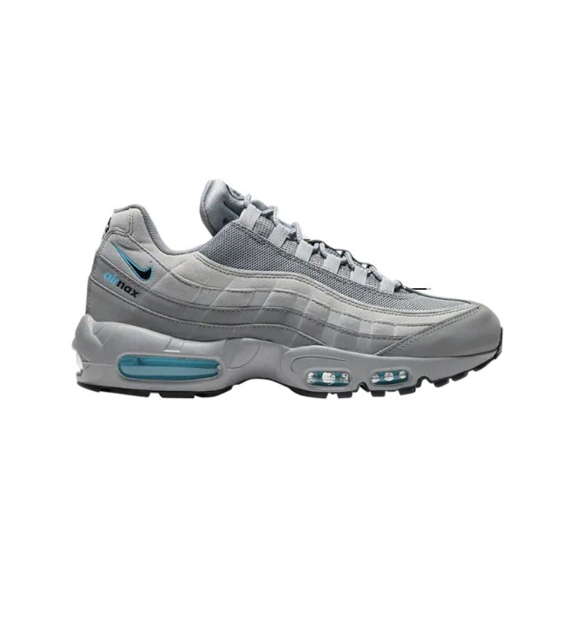 Nike Air Max 95 Retro Logo Grey Aqua Blue CV1635-001 Men's Size 7