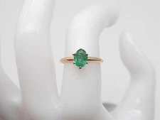 Antique 1900s Ostby & Barton 1ct AAA+++ Colombian Emerald 14k Yellow Gold Ring