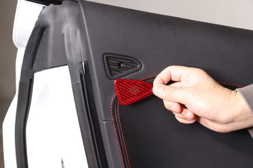 Red Real Carbon Fiber Full Interior Set Decor Cover Trim Kit for Corvette C8 20+ - Picture 110 of 444