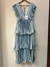 True Decadence Beatrice Dress 12 Light Blue Wedding Guest Races Elegant Tiered