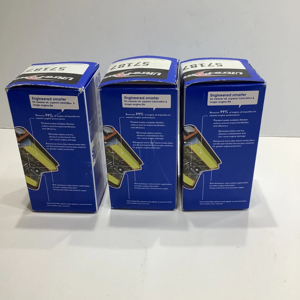 Lote de 3 filtros de óleo do motor Super Auto 57187 - Audi VW, novo na caixa. - Imagem 4 de 4