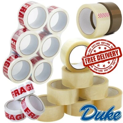 UNBRANDED//GENERIC LONG LENGTH PACKING TAPE STRONG - BROWN / CLEAR / FRAGILE 48mm x 66M PARCEL TAPE