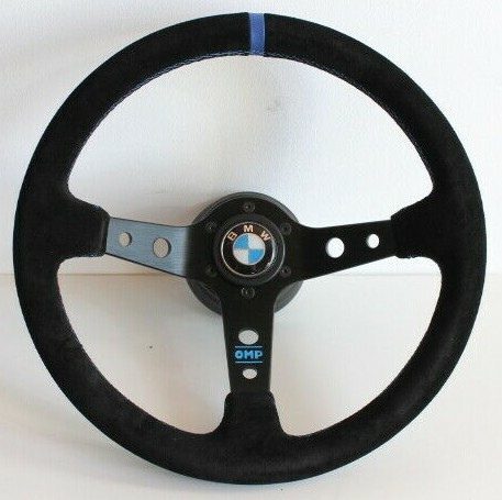 Steering Wheel Fits For BMW Suede Leather Sport Deep Blue E31 E32 E34 E36 92-96' - Foto 2 di 10