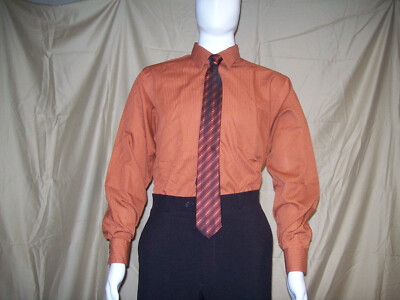 Van Heusen Dress Shirt and Tie Set Satin Striped