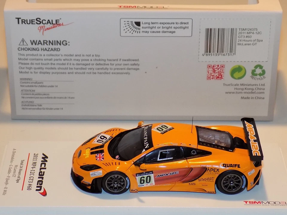 1/43 真比例模型 TSM McLaren MP 412C GT 24 H 水疗汽车 #60 TSM124375 — 第 3/3 张图片