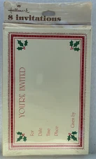 Pack Of 8 Vintage Hallmark Christmas Invitations New Sealed