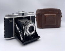 Zeiss Ikon Nettar 518/16 Film Camera W/Novar 75mm F/6.3 Lens  leather case