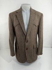 LEVI STRAUS Levi's - Vintage ELBOW PATCH Western Wool Herringbone 42 R Blazer