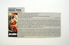 GI Joe Sneak Peek File Card Vintage Action Figure Accessory Part 1987