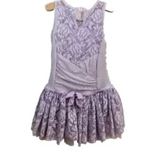 Danz N Motion Danshuz Girls 6X 7 Tutu Floral Lace Leotard Lavender Purple