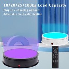 Turntable 15/20/22/30/45cm W/Multi Color LED Light New Rotating Display Platform