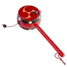 Japanese Traditional Den Den Daiko Drum - Tomoe Pattern Japan New