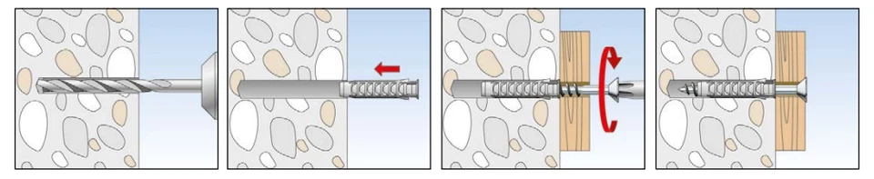 Fischer Tassello in Nylon Plastica di Fissaggio Senza Vite Stop SX - Immagine 2 di 4