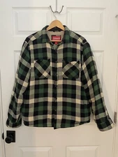 Coleman Camping Outdoor Company Mens M Fleece Lined Shacket Buffalo Check Flaw