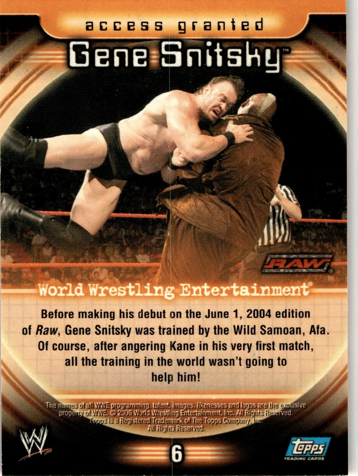 2006 Topps WWE Insider #6 Gene Snitsky - Image 2 of 2