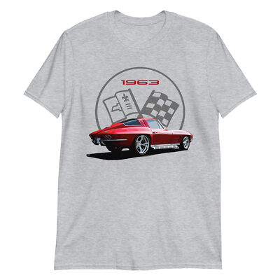 1963 vette Split Window C2 Custom Red Vette Short-Sleeve Unisex T-Shirt
