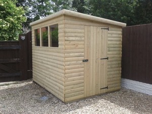 12x8 19mm T&amp;G loglap pent roof garden shed (pressure 