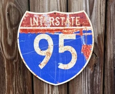 Weathered Aluminum 12" x 12" Interstate highway sign - Choice of Hwy number