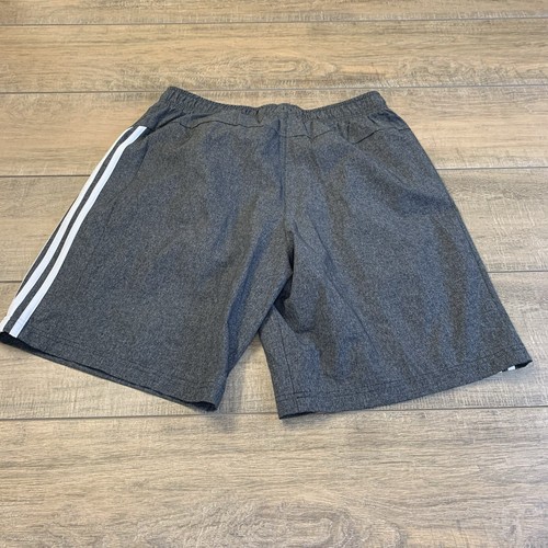 Adidas Mens Athletic Shorts Size Large Gray/White 9” 100% Poly 100% Flawless B6 - Picture 18 of 24