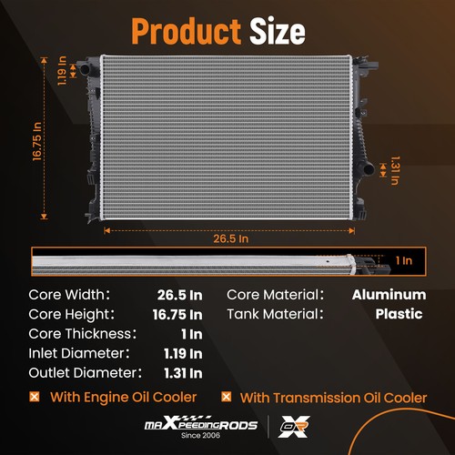 Support Radiator For Jeep Cherokee 2.4L 2014 2015 2016 2017 2018 RAD13401 - Picture 4 of 12