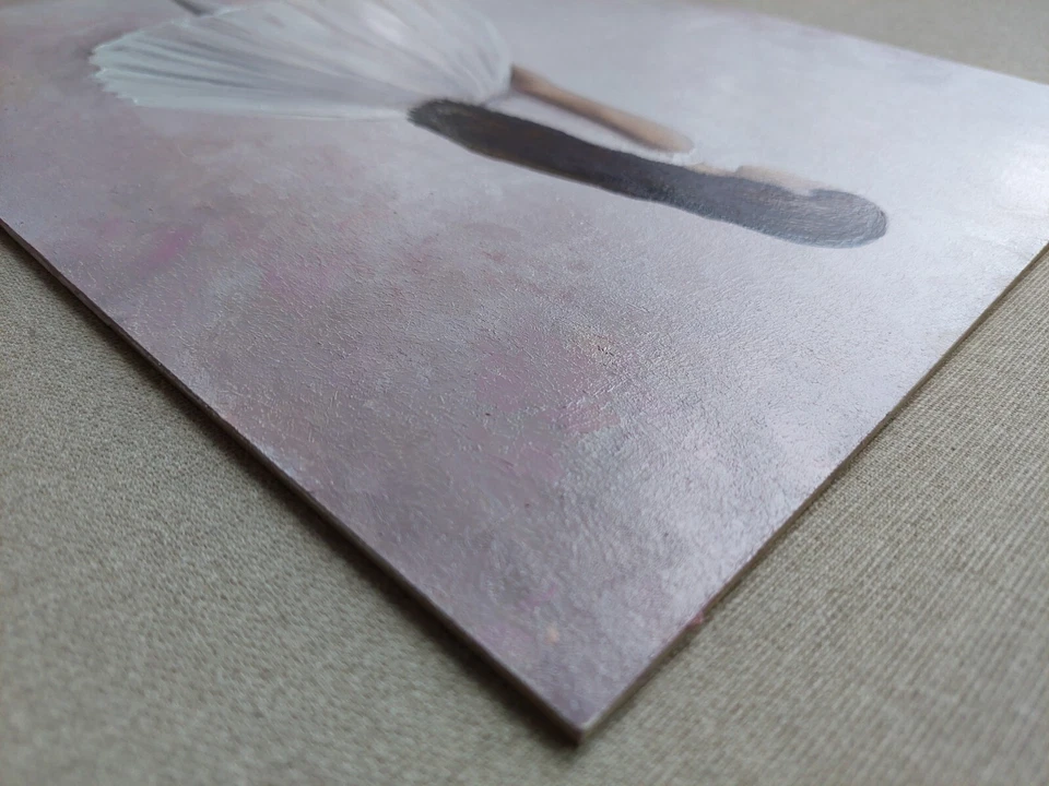 Pintura de balé. Pintura a óleo original de jovem bailarina. Arte de menina aprende a dançar - Imagem 4 de 4