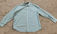 Arrow USA 1851 Button Down Dress Shirt Mens size XXL Teal Stripe Preppy Business