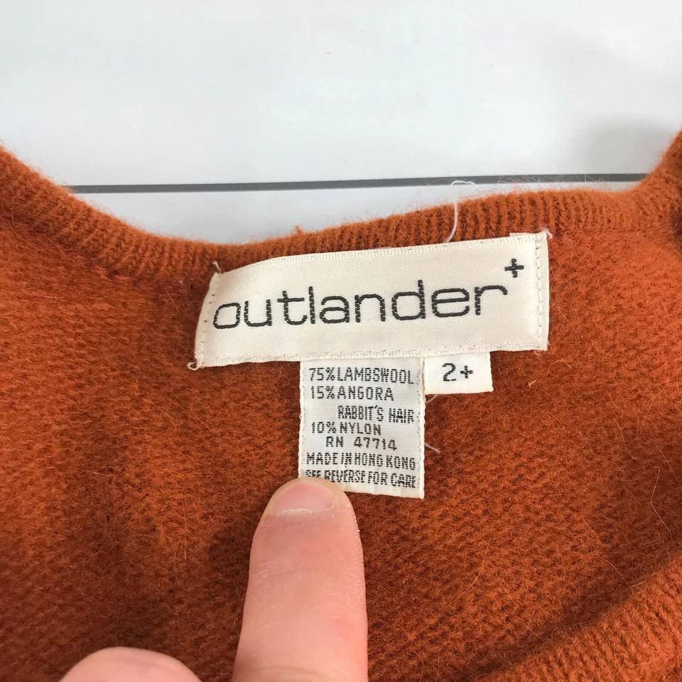 Vintage Asymmetric Sweater Womens M Brown Spotted Wool Angora Long Sleeve Soft - Image 4 of 4