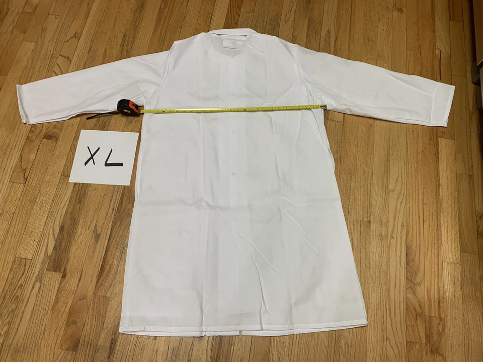 Lot of 5 Coats AGI Gripper-Front Spun Polyester Pocketless Butcher Coat 5 Sizes  - Image 3 of 4