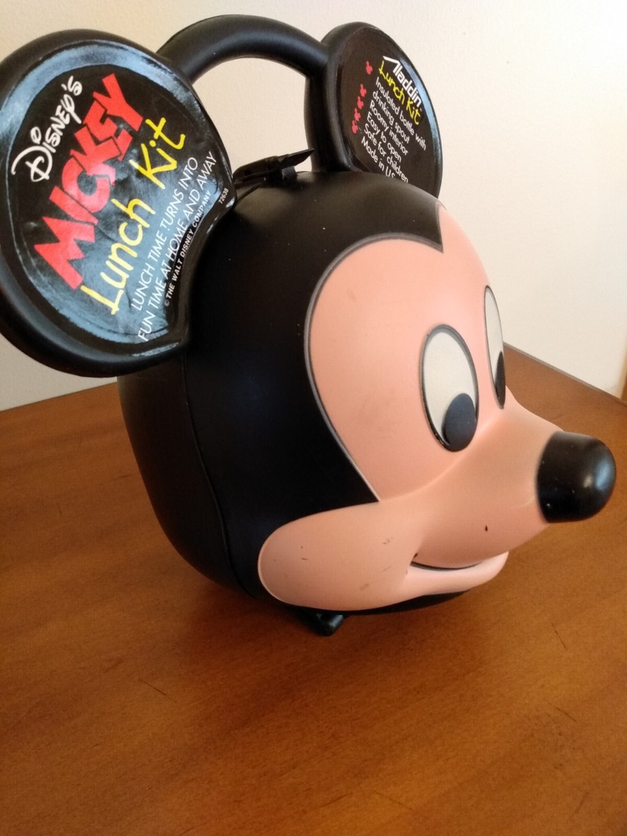 Vintage 1989 Disney Mickey Mouse Head Lunchbox Plastic 8oz Thermos