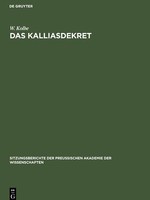 Das Kalliasdekret | Buch | 9783112505892