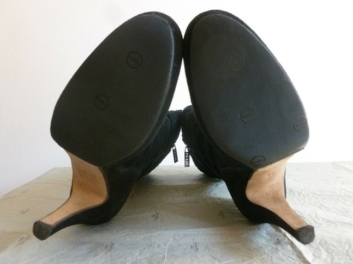 Real suede leather high heel boots 37size Stivali GUESS camoscio Nero Vintage - Foto 7 di 12