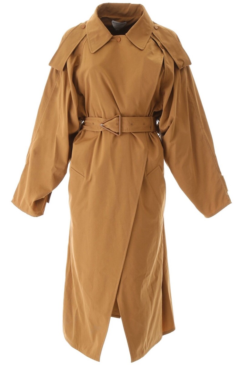 【関税&送料込】Bottega Veneta Compact Cotton Canvas Trench BOTTEGA VENETA Compact Cotton Trench Coat in Camel Size 38