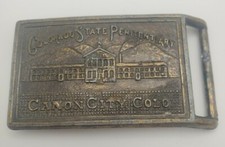 Colorado State Penitentiary Canon City Colorado Vintage Brass Belt Buckle