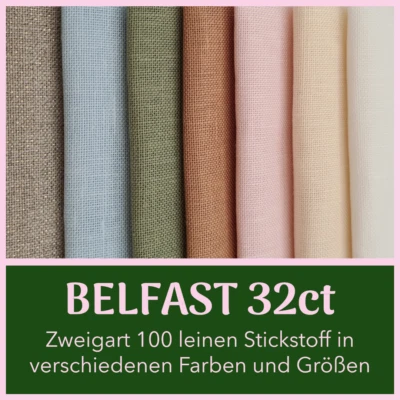 Zweigart 32 ct BELFAST leinen Stoff für Stickerei | 100% leinen Stickstoff