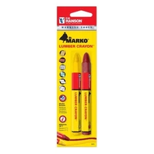 C.H. Hanson 10475 Wax-Based Red/Yellow Lumber Crayon Set 4-1/4 L in.
